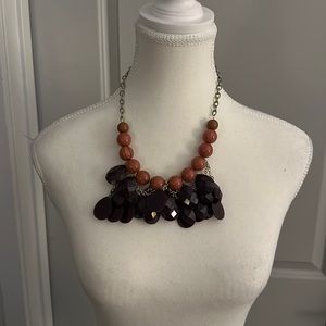 Pink and purple statement necklace